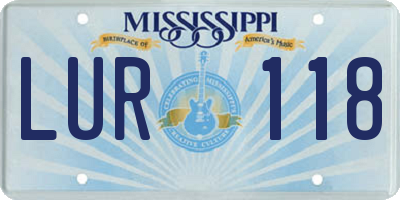 MS license plate LUR118