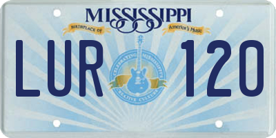 MS license plate LUR120