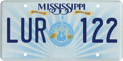 MS license plate LUR122