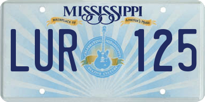 MS license plate LUR125