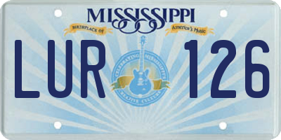 MS license plate LUR126
