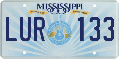 MS license plate LUR133