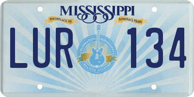 MS license plate LUR134