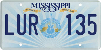 MS license plate LUR135