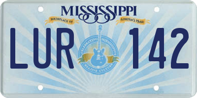 MS license plate LUR142