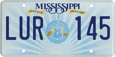 MS license plate LUR145