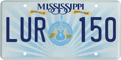 MS license plate LUR150