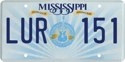 MS license plate LUR151