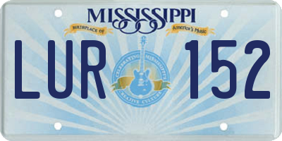MS license plate LUR152