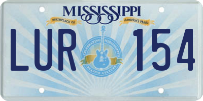 MS license plate LUR154