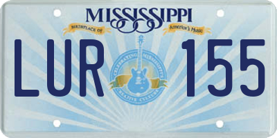 MS license plate LUR155