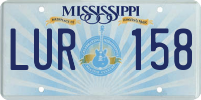 MS license plate LUR158