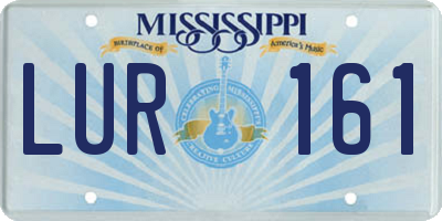 MS license plate LUR161