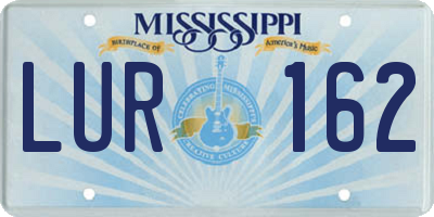 MS license plate LUR162