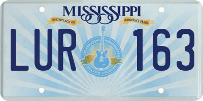 MS license plate LUR163