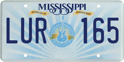 MS license plate LUR165