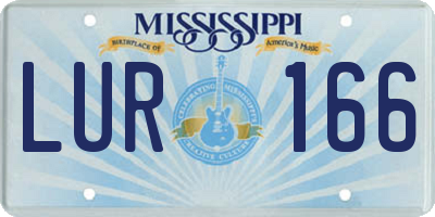 MS license plate LUR166