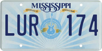 MS license plate LUR174