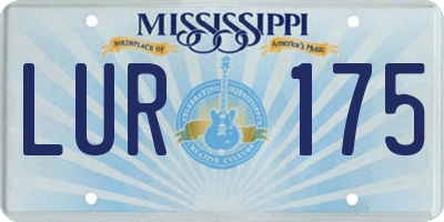 MS license plate LUR175