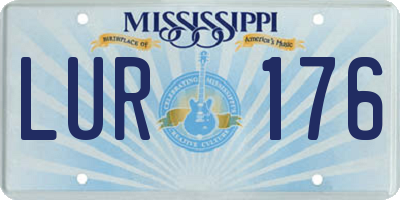 MS license plate LUR176