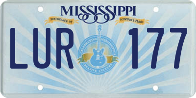 MS license plate LUR177