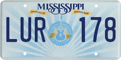 MS license plate LUR178