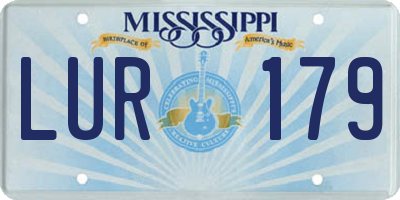 MS license plate LUR179