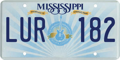 MS license plate LUR182