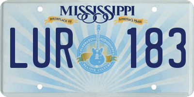 MS license plate LUR183