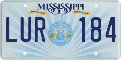 MS license plate LUR184
