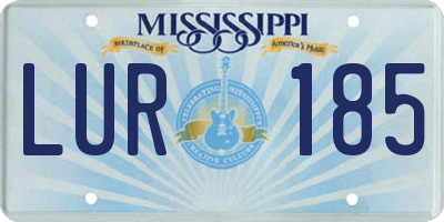 MS license plate LUR185