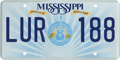 MS license plate LUR188