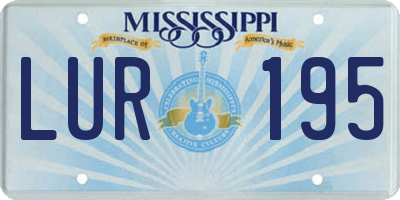 MS license plate LUR195