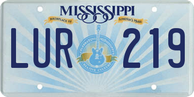 MS license plate LUR219
