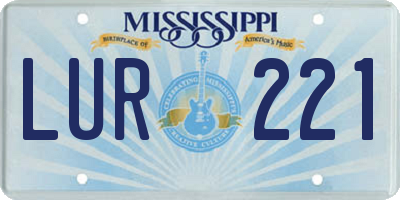 MS license plate LUR221
