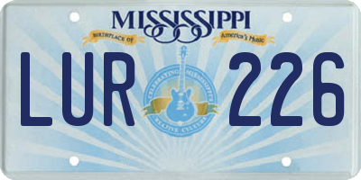 MS license plate LUR226