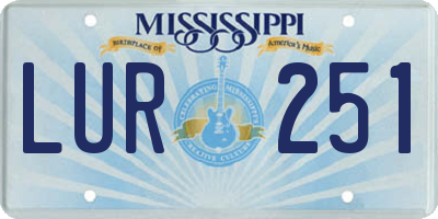 MS license plate LUR251