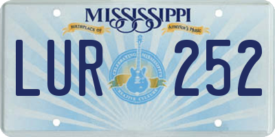 MS license plate LUR252