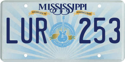 MS license plate LUR253