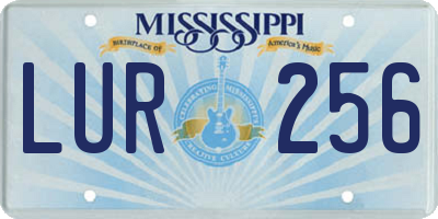 MS license plate LUR256