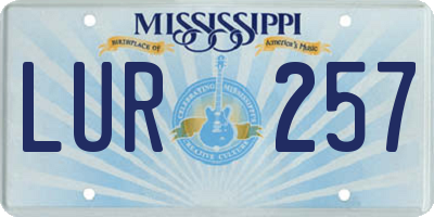 MS license plate LUR257