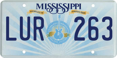MS license plate LUR263