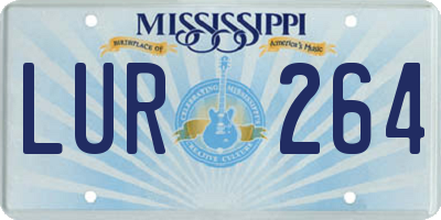 MS license plate LUR264