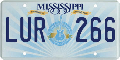 MS license plate LUR266