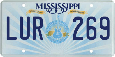 MS license plate LUR269
