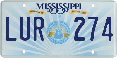 MS license plate LUR274