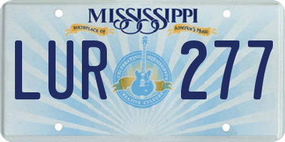 MS license plate LUR277