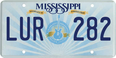 MS license plate LUR282