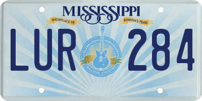 MS license plate LUR284