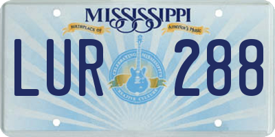 MS license plate LUR288